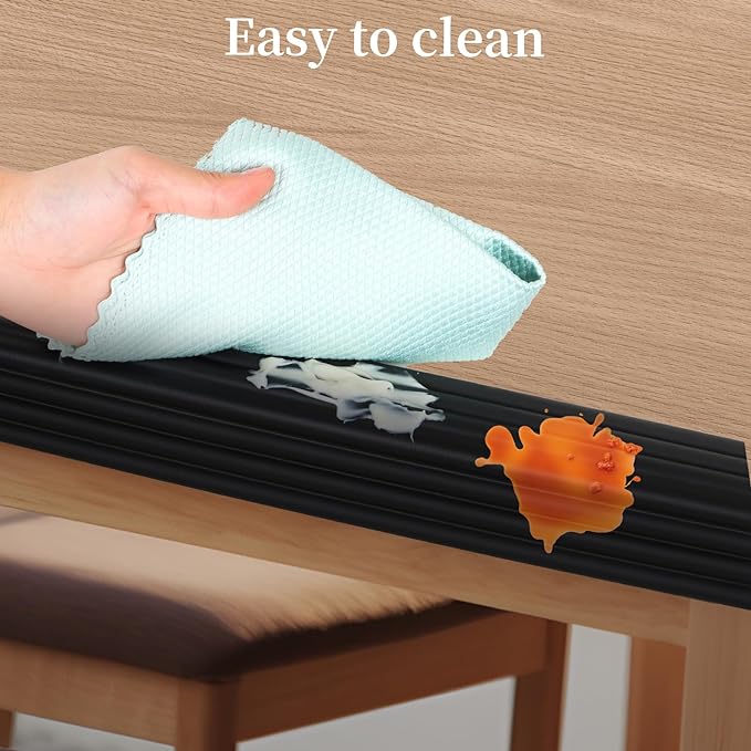 Corner Protector for Baby, Widen Edge Protector with Adhesive Backing, Baby Proofing Edge Corner Protectors Self Adhesive Furniture Corner Guard Bumper for Table, Desk, Fireplace (Black, 6.6ft)