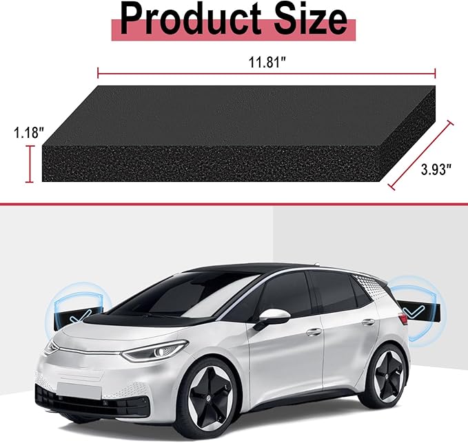 Garage Wall Protector for Car Doors, Garage Wall Bumper, Waterproof Garage Anti-Collision Strip, 11.8" x 3.9" x 1.18" Self Adhesive EVA Foam for Collision Protection (2 Pack)