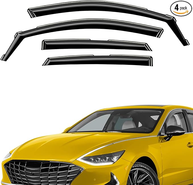 Extra Durable Window Deflectors in-Channel Window Visors Rain Guards Fit for Hyundai Sonata 2020-2025, Sun Visors, Wind Vent for Shades, Exterior Car Accessories - 4pcs. AG0802