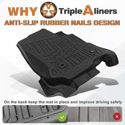 TripleAliners Floor Mats & Trunk Mat & Rear Seatback Cover All Weather TPE Liners Fit for Toyota 2025 4Runner Accessories Custom Fit 6th Generation 4Runner TPE Heavy-Duty Liners(Only for 7 Seats)