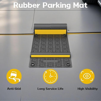 11''x21''/28cmx53cm Parking Guide Mats,Durable Self Adhesive Anti-Skid Wheel Stopper, Parking Assistance Accessories for Garage Vehicles (8 Pack)