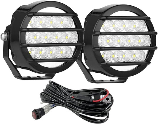 BIGLION.X 3.7 Inch 130W Off Road Lights White Round Offroad Fog Lights Super Bright 12800LM Driving Offroad Lights Bumper Fog Light Pods Waterproof 12/24V for Trucks 4x4 SUV ATV UTV Car