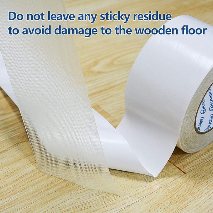 Heavy Duty Carpet Tape Double Sided 4 INx30YD Rug Tape for Area Rugs on Carpet, Perfect Rug Gripper for Holding Area Rugs, Hardwood Floors, Outdoor Rugs, Stair Treads, White.