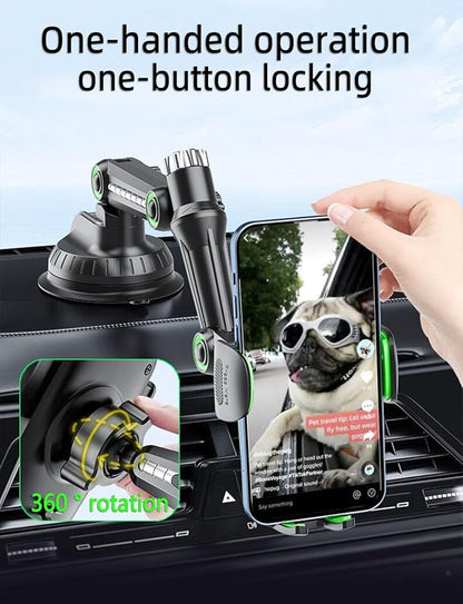Phone Mount for Truck, Phone Holder for Truck, car Phone Holder,【Tri-Fold 10-inch Long arm】 for Pickup and Heavy Duty Truck and Large SUV Windshield/Dashboard, for iPhone Samsung LG&All Phones