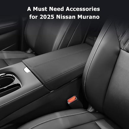 LUWU 2025 Murano Center Console Cover Compatible with 2025 Nissan Murano Accessories 2025 Murano SL/SV/Platinum Armrest Cover Center Console Pad Armrest Console Cover (Thin Black)