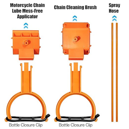 Motorcycle Chain Cleaning Kit, Motorcycle Chain Cleaning & Lubrication Kit, Compatible with Motorcycles, Streetbikes & Motorsport Bikes, Chain Oiler Tool with Applicator for 428/520/525/530 Chains