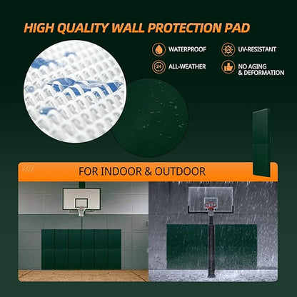 PROGOAL 2"/4" Thick Foam Protection Wall Pad，Gym Basketball-Court Protectors，Durable Waterproof Padding for Wall-Mounted Basketball Hoops(60" L x 20" W)…