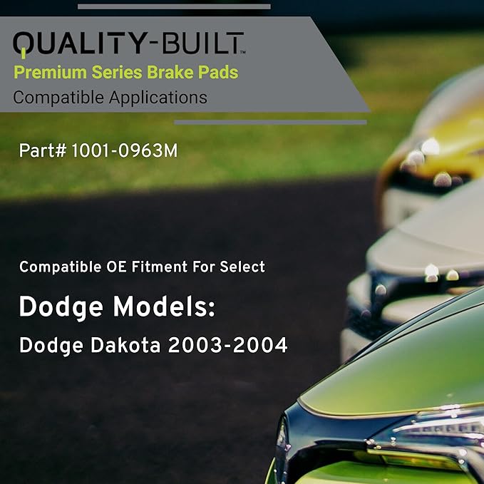 Premium Semi-Metallic Rear Brake Pads (1001-0963M) Compatible with Dodge Dakota 2003-2004