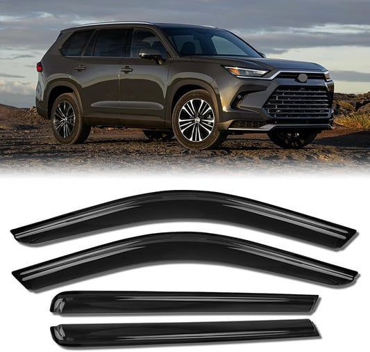 Rain Guards for Car Windows, Tape-On Window Visors Rain Guards Fit for 2022-2024 Toyota Tundra Crew Max, Window Deflectors, Vent Visors for Toyota Car Accessories, 4 Pieces