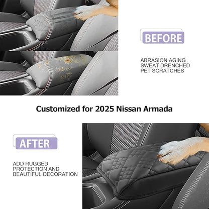 LUWU 2025 Kicks Center Console Cover Compatible with 2025 Nissan Kicks Accessories 2025 Kicks S/SV/SR Armrest Cover Armrest Console Cover (Thick Black)