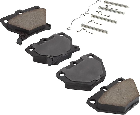 Premium Semi-Metallic Rear Brake Pads (1001-0823M) Compatible with Pontiac Vibe 2006-2003, Toyota Celica 2005-2000, Corolla 2006-2005, Matrix 2007-2003, Yaris 2006-2004
