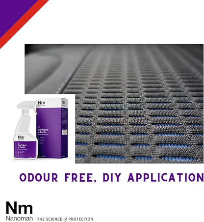 NANOMAN Nano-Technology Car Fabric & Upholstery Care (750ML) Hydrophobic Waterproof Protector and Stain Guard for Auto Interior Fabrics, Seats, Carpets and Floor Mats.
