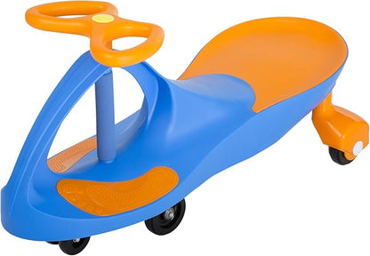 Wiggle Car Ride on Toy - Easy-to-Use Kid Car for Ages 3 Years and Up with No Batteries, Gears, or Pedals by Lil Rider (Blue/Orange), Large,Yellow / Black