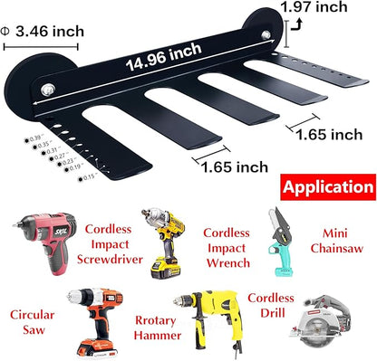 MUTUACTOR Power Tool Organizers and Storage Garage Drill Drivers Shelves Magnetic Mount 4 Slots,Heavy Duty Magnetic Racks and Shelving Utility Storage Holder for Garage Warehouse
