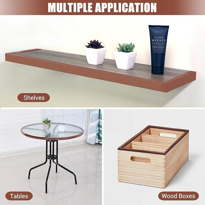 Rubber Edge Trim, Flexible Edge Banding, 5/8"(16mm) U Channel Furniture Edge Protector, Self Adhesive Edge Guards for Plywood, Wood, Glass Parts, 20Ft, Brown Color