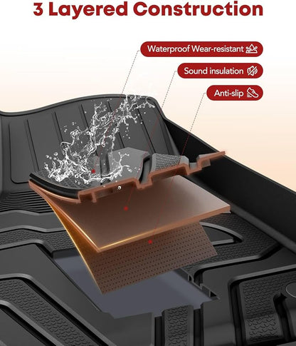 YHTAUTO Trunk Mat Compatible with Chevrolet Traverse 2018-2024, TPE All Weather Cargo Mats for Back of SUV Waterproof Anti-Slip Odorless Trunk Liner, Interior Car Accessories