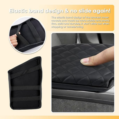 LFOTPP 2024 XC60 Armrest Cover for XC60 (2018-2024) Center Console Cover for 2018-2021 2022 2023 2024 XC60 Arm Rest Cover Interior XC60 Accessories 2024 XC60 Console Leather Anti-Scratch Waterproof