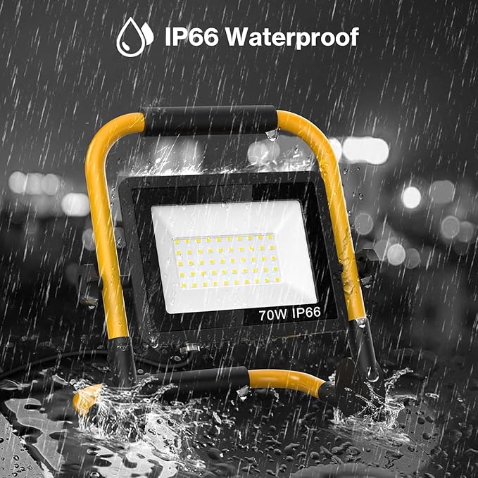 10000LM LED Work Light: Portable Work Light with 16.4FT/5m Cord - IP66 Waterproof Flood Light for Outdoor Indoor Job Site Workshop Garage Construction Site Lighting,Tool Gifts for Men Dad Him