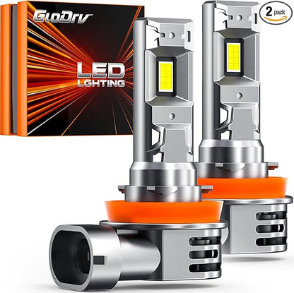 [2025 Upgrade] H 11 Led Bulbs [Latest & Brightest] 40000lm 800% Brighter 1:1 Mini Size Design With 6000k Cool White，Direct Installation Fog Light Bulbs Plug and Play, Pack of 2