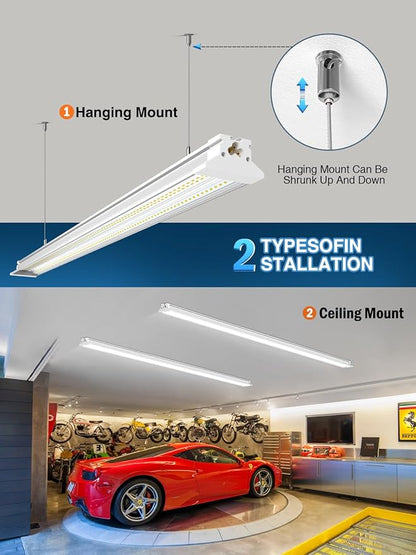 Super Bright New Upgrade Hanging | Surface Mount 8' 120w 5000k 20000lm 8ft Led Shop Light, Linkable Ceiling Lighting Garage Lights | Led Shop Lights 8ft for Garage Workshop Shop Warehouse