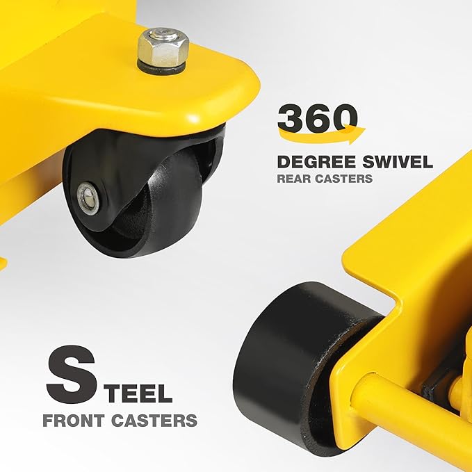 YELLOW JACKET Hydraulic Floor Jack, Quickly Lift Car Jack with Dual Pumps, Heavy Duty Steel Service Jack, 3 Ton (6600 lb) Capacity