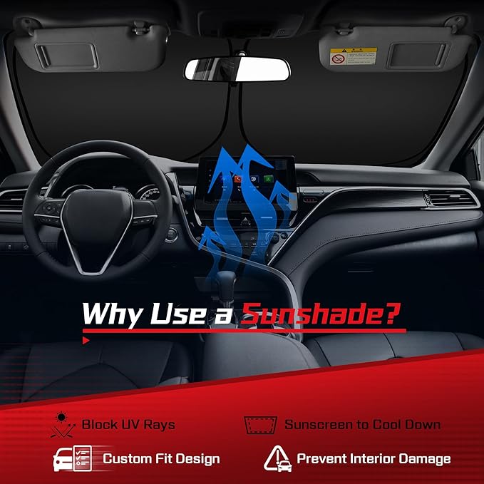 ARISMOTOR Windshield Sun Shade for S-ubaru Forester 2019-2024, Custom Fit Foldable Front Window Sunshade Sun Visor Protector, Block UV Rays Keep Your Car Cooler
