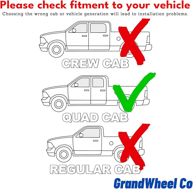GrandWheel Co Smoke Tinted in-Channel Side Window Vent Visor Deflectors Rain Guards Compatible with Dodge Ram 1500 2019-2025 Quad Cab - 4pcs. GW0949