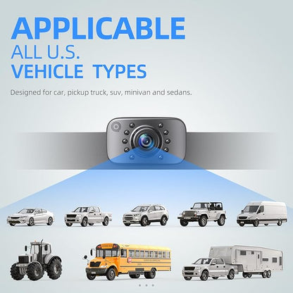 eRapta ERT01 HD Backup Camera Rear View License Plate Reverse Camera Universal for Pickup Truck Car SUV 149 Degree Perfect Angle Night Vision IP69K Level Waterproof