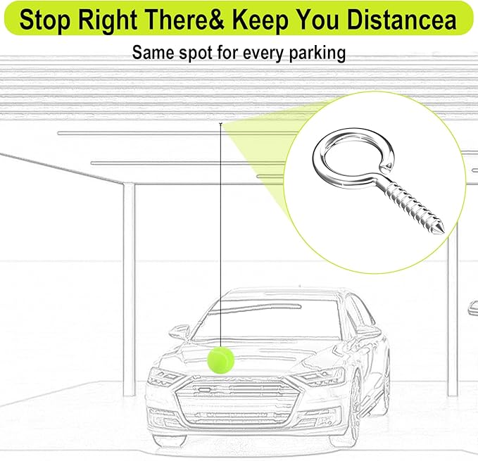 Garage Tennis Ball Parking Aid, Parking Guide System for Garage Accessories, Stop Indicator, Parking Assist Ball, Aid-Parking Kit, Garage Car Stopper, Pack of 2