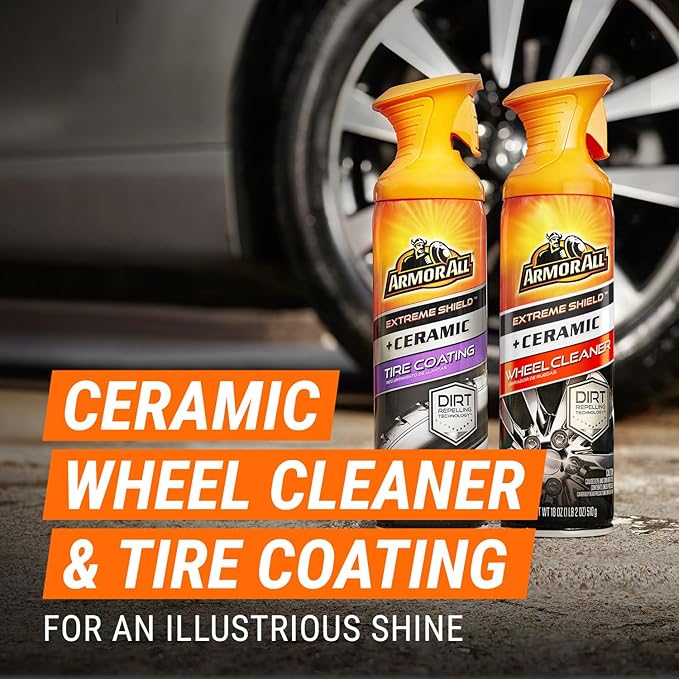Armor All Complete Ceramic Exterior Car Cleaner Car Care Kit, Keeps Car Fresh and New, Includes-Leather Cleaning Wipes, Tire Coating Spray, Wheel Cleaner, Car Wash and Glass Cleaner, 5 Count