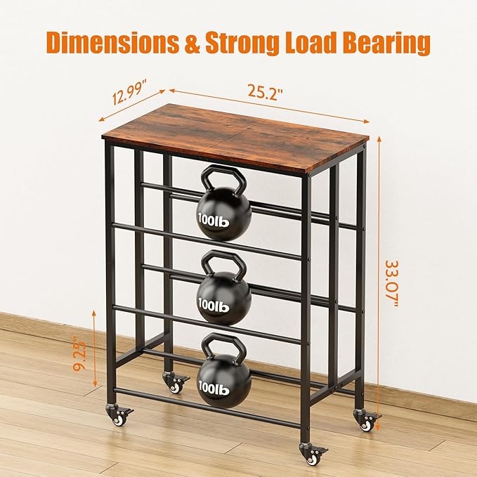 3D Printer Filament Cart, 2 Rows Filament Storage Rack Shelf for PLA/TPU/ASA/Nylon Filament Metal Storage Rack with Storage Board, 3D Printer Accessories for Workshop Garage Office Storage Tire Rack