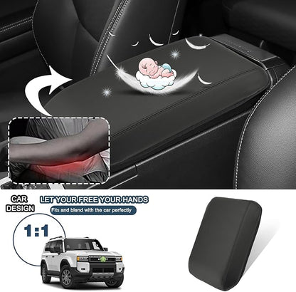 Ruiya Armrest Cover for Toyota Prado LC250 J250 Center Console,for Toyota Land Cruiser 250 Accessories Soft Comfy Center Console Lid Cover Compatible with 2024 2025 Land Cruiser 1958/First Edition