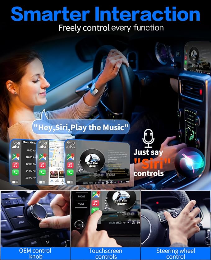 Wireless CarPlay Adapter for iPhone and iOS 10+, Multi-User Seamless Connection for Convert Wired to Wireless Car Play Adapter, 2025 Upgraded No Latency with USB C