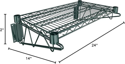 14" x 24" Green Epoxy Wire Wall Mount Shelf