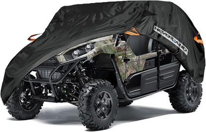 NEVERLAND UTV Cover Heavy Duty Ranger Cover Waterproof 4-6 Seater Side by Side Covers 4 Door All Weather Storage Reflective Strip Compatible with Polaris RZR XP Can Am Defender Maverick Yamaha SxS