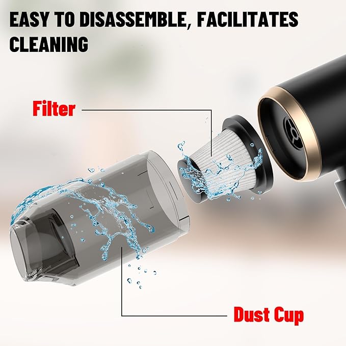 Cozylady Handheld Car Vacuum Portable Cordless, 16000PA High Power 4 in 1 Vacuum Cleaner & Air Duster & Air Blower with 4000mAh Brushless Motor and Multi-Nozzles for Car, Home, Office, Camping, Pet1