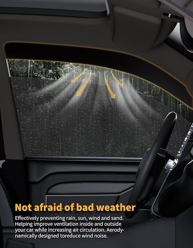 in-Channel Window Rain Guards Fit for Truck Chevy Silverado/GMC Sierra 2500HD 3500HD 2020-2025 Crew Cab Extra Durable Window Visors Window Deflectors Vent Shades Car Accessories-4 pcs 2-Q12
