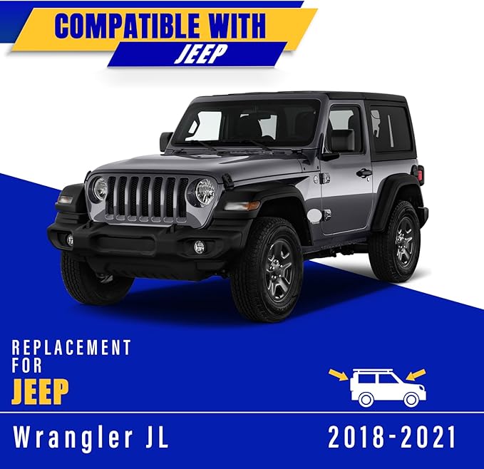 3 wipers Replacement for 2018-2023 Jeep wrangler JL, Windshield Wiper Blades Original Equipment Replacement - 16"/16"/12" (Set of 3) U/J HOOK