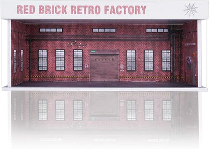 Display Case for Hot Wheels: Stackable Parking Garage for 1/64 Scale Matchbox Toy Car, FoamBoard Storage for Monster Trucks with LED Light and Acrylic Cover, 2025 Upgraded Red Bricks