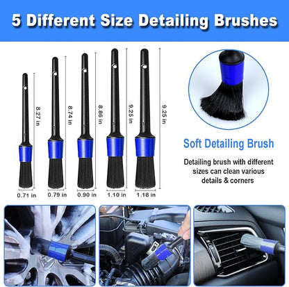 Windshield Cleaner Tool, 15Pcs Car Interior Detailing Kit, Car Cleaning Kit Interior Cleaner, Car Detailing Brushes, Car Cleaning Gel, Car Cleaning Supplies Tools Accessories for Women, Men, Interior