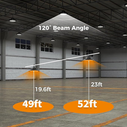 High Bay Lights LED UFO Light 240W LED Shop Lights 6000K IP65 Commercial Bay Lighting Fixture 43200 LM Super Bright, 5ft Cable Plug & Play for Warehouse Factory Garage Workshop Barn 24 Pack
