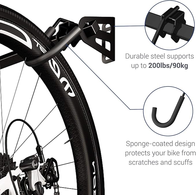FLEXIMOUNTS 4 Bike Storage Rack, Heavy Duty Wall Mount Hanger for Home & Garage, Holds Up to 200lbs