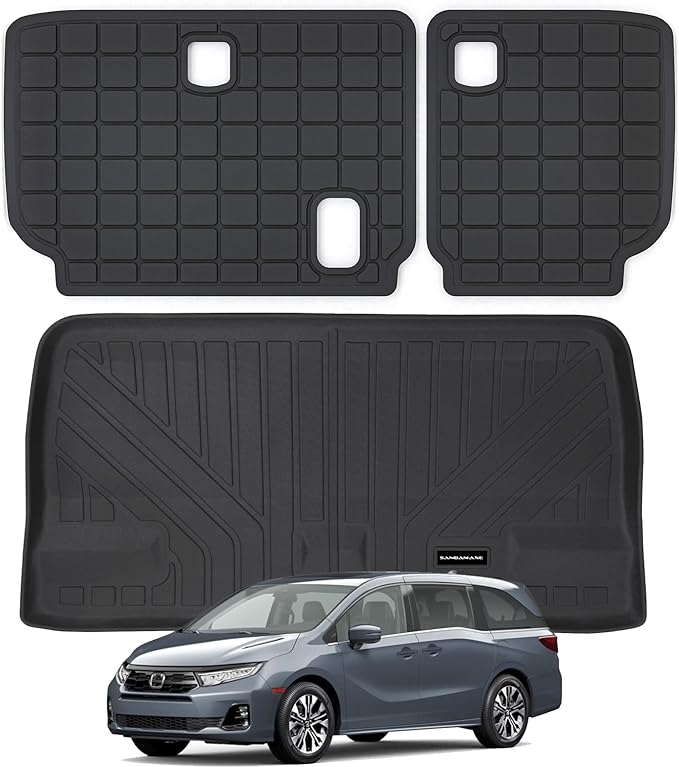 Cargo Liner Trunk Mats for 2011-2025 Honda Odyssey, TPE All Weather Protection Car Trunk Mat Accessories-Black
