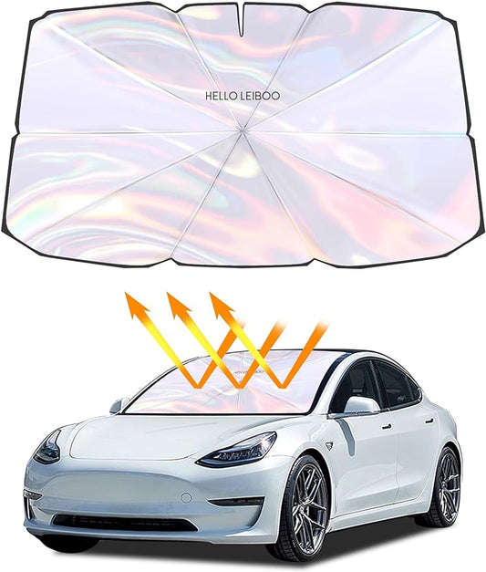 helloleiboo 𝟐𝟎𝟐5 𝑼𝑷𝑮𝑹𝑨𝑫𝑬 Car Windshield Sun Shade Umbrella,Colorful 360°Rotating Foldable Windshield Sun Shade Front Window Reflective Polyester Blocks Heat and Sun Sun Shade for Cars SUV