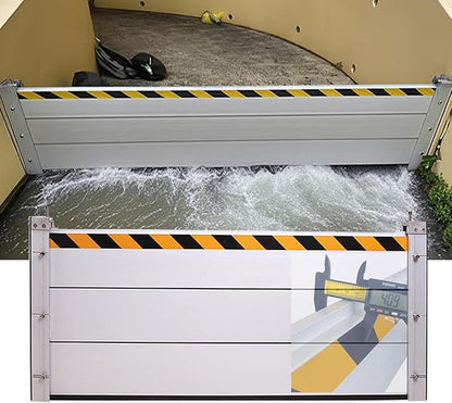 Reusable Heavy Duty Aluminum Flood Barriers for Home Exterior, Flood Protection Barriers Water Barrier Door Quick Detachable Garage Doors Detachable Mobile Rain Water Baffle ( H 55.1 inch L 4FT)