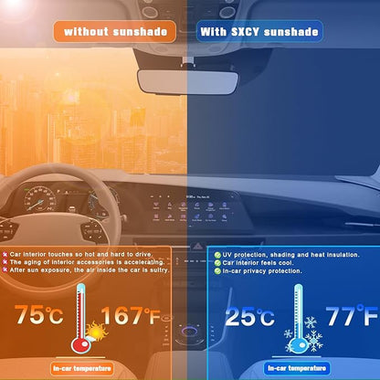 SXCY for 2017-2025 2026 Kia NIRO Windshield Sunshade for 2023-2026 Kia NIRO Accessories 2021-2024 2025 2026 NIRO EV Sunshade Foldable Sun Shield 2023-2025 2026 NIRO PHEV Sun Shade Block UV Rays