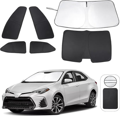 TINGLU Window Shades for Toyota Corolla 2014-2019 Accessories Car Side Full Windows Windshield Sun Shade Sun UV Rays & Privacy Protection for Camping Napping Relaxing 6PCS