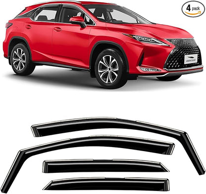 Voron Glass in-Channel Extra Durable Rain Guards for Lexus RX 350, 450H 2016-2022, Window Deflectors, Vent Window Visors, 4 Pieces - 200563