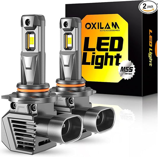 OXILAM 9012 Bulb, 30000 Lumens 800% Brighter, 6500K White Hir2 Fog Halogen Replacement, 60000 Hours Lifespan, IP68, Plug and Play, Pack of 2