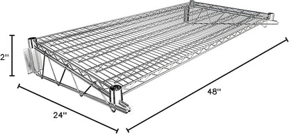 24" x 48" Chrome Wire Wall Mount Shelf